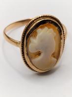 vintage 14kt goude ring bezet met camee, Sieraden, Tassen en Uiterlijk, Antieke sieraden, Ophalen of Verzenden, Ring