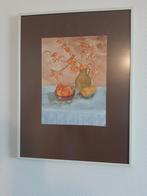 Ingelijste aquarel stilleven, Antiek en Kunst, Kunst | Schilderijen | Klassiek, Ophalen of Verzenden