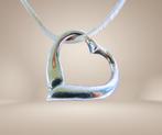 Groot 925 zilver moderne ABSTRACT hart hanger + ketting!, Met hanger, Verzenden, Zo goed als nieuw, X