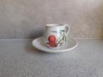 Espresso Kop en schotel Apricot Pomona Portmeirion, Ophalen of Verzenden, Zo goed als nieuw, Overige stijlen, Kop(pen) en/of Schotel(s)