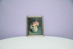 houten lijst schilderij vaas bloemen, Ophalen of Verzenden