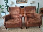 Leren Fauteuils, Huis en Inrichting, Fauteuils, Ophalen, Zo goed als nieuw, 50 tot 75 cm, Leer