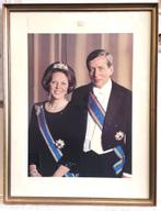 Staatsieportret Beatrix en Claus in lijst met glas, Verzamelen, Koninklijk Huis en Royalty, Nederland, Gebruikt, Kaart, Foto of Prent