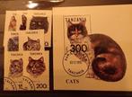 Katten  serie + blok gestempeld, Ophalen of Verzenden, Dier of Natuur