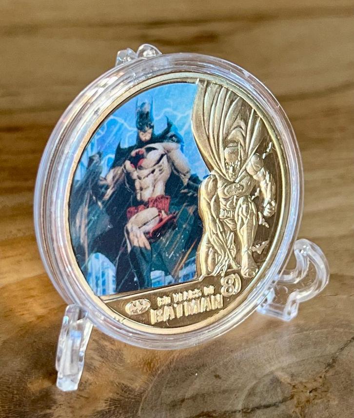 Batman 24kt goud vergulde herdenkingsmunt +standaard (2, Verzamelen, Film en Tv, Nieuw, Film, Overige typen, Ophalen of Verzenden