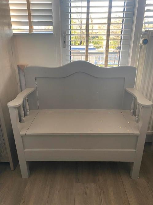 Massief grenen Brocante klepbankje / bankje, Kinderen en Baby's, Kinderkamer | Overige Meubels, Zo goed als nieuw, Overige typen