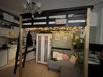 Ikea STORÅ hoogslaper zwart: verlengd en verhoogd, Huis en Inrichting, Slaapkamer | Stapelbedden en Hoogslapers, Ophalen, Gebruikt