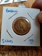 Barbados 5 cent 1994, Postzegels en Munten, Munten | Amerika, Ophalen of Verzenden, Zuid-Amerika, Losse munt