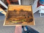 Fraai schilderij duinlandschap in avondrood, Antiek en Kunst, Ophalen of Verzenden