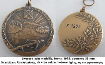 unieke Zweedse jacht medaille, brons uit 1975 beschikbaar voor biedingen