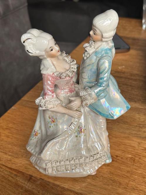 Porseleinen Beeldje Dansend Paar 18e Eeuw Stijl Antiek Decor, Antiek en Kunst, Antiek | Porselein, Ophalen of Verzenden