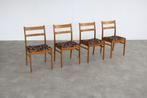 vintage eetkamerstoelen | stoelen | jaren 60 | Zweden, Ophalen of Verzenden, Gebruikt, Hout, Vier