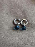 Ti Senti oorbellen met blauwe creolen, Blauw, Ophalen of Verzenden, Hangers, Gebruikt