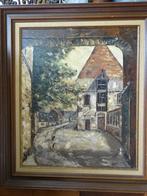 Schilderij oud stadsgezicht in houten lijst, Ophalen