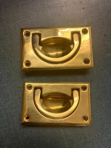Koperen handvaten kast - solid brass beschikbaar voor biedingen