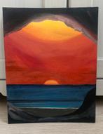 Strand landschap Schilderij | 24x30cm, Antiek en Kunst, Ophalen of Verzenden