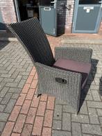 Rotan Tuinstoelen 6x met verstelbare rugleuning, Huis en Inrichting, Stoelen, Gebruikt, Zwart, Riet of Rotan, Ophalen of Verzenden
