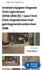 Vissengraat vloer 70M2 HOGE KWALITEIT! met ondervloer erin, Huis en Inrichting, Stoffering | Vloerbedekking, 75 m² of meer, Beige