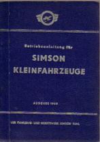 Simson Betriebsanleitung Kleinfahrzeuge 1966 (5098z), Ophalen of Verzenden, Zo goed als nieuw