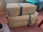 Vintage rieten koffers - set van 3, Antiek en Kunst, Ophalen