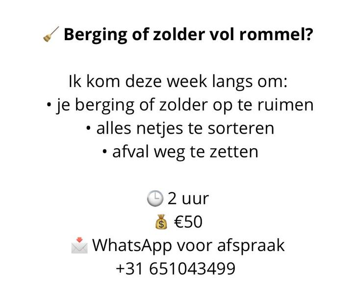 Schoonmaak ploeg nodig ?, Vacatures, Vacatures | Schoonmaak en Facilitaire diensten, Overige niveaus, Starter, Overige vormen