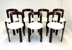 Set van 7 gerestaureerde Bruno Rey stoelen, Kush & Co, Huis en Inrichting, Stoelen, Vijf, Zes of meer stoelen, Metaal, Vintage retro buisframe design rotan webbing papercord