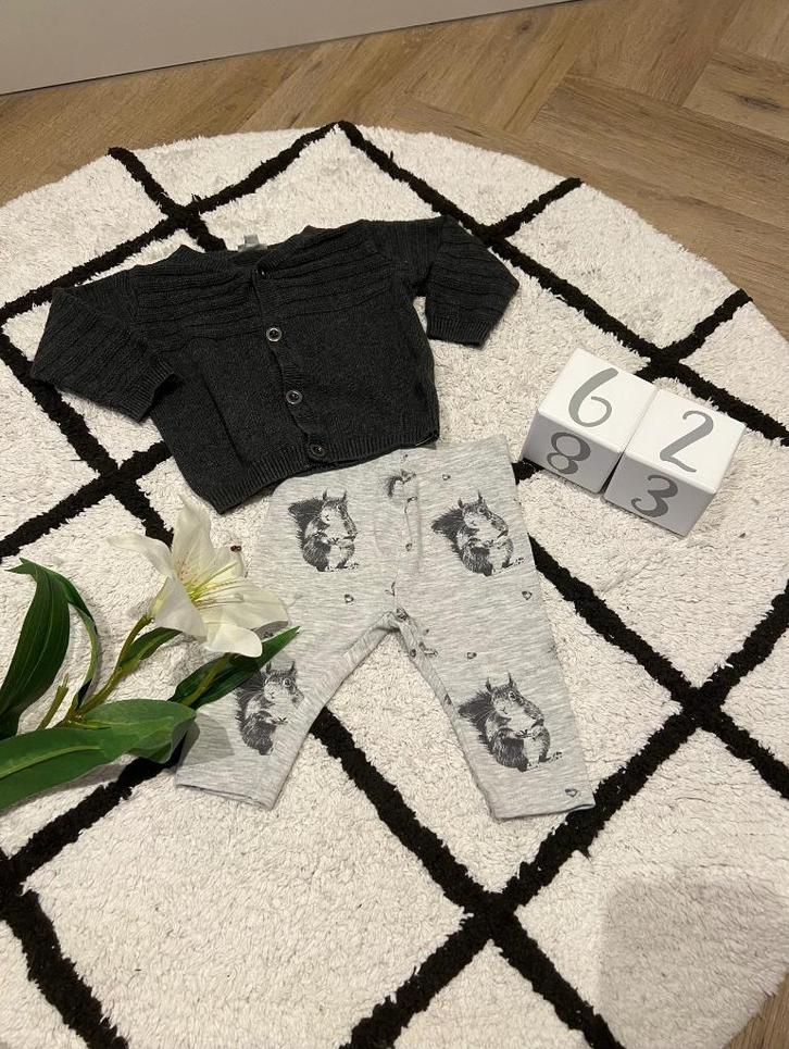 ZGAN grijs baby newborn outfit vest Prenatal legging 62 set, Kinderen en Baby's, Babykleding | Maat 62, Zo goed als nieuw, Jongetje of Meisje