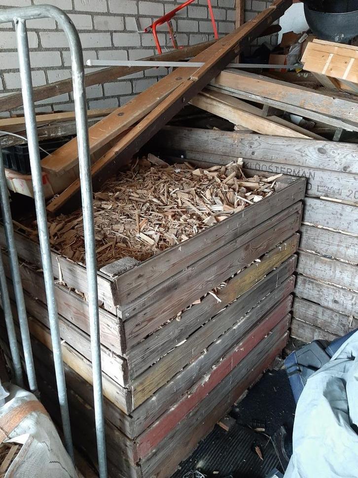 2 x aardappelkisten vol stookhout aanmaak haard brandhout, Tuin en Terras, Palen, Balken en Planken, Gebruikt, Overige typen, Minder dan 180 cm