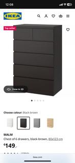 IKEA MALM Chest of 4 Drawers, Huis en Inrichting, Ophalen, Overige materialen, Gebruikt, 50 tot 100 cm