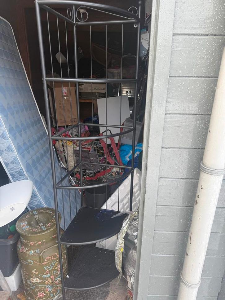 Gratis Ikea hoekrek zwart met glazen platen - 180cm, Huis en Inrichting, Woonaccessoires | Cd- en Dvd-rekken, Gebruikt, Glas, Ophalen