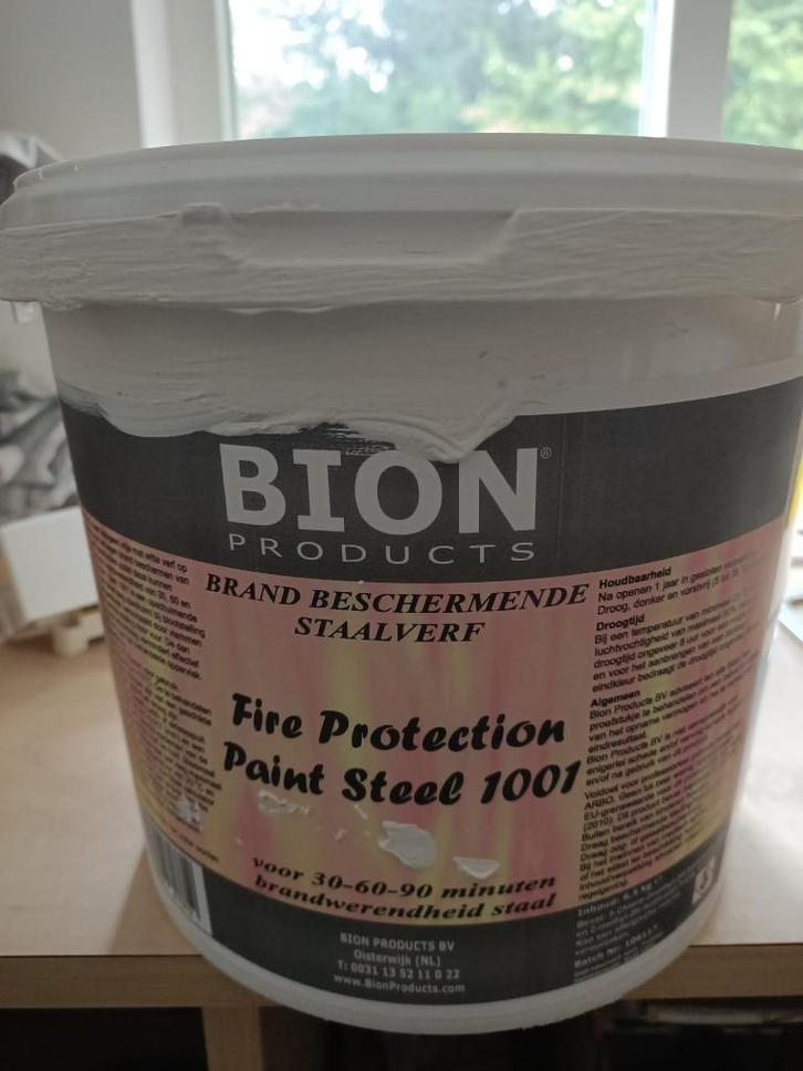 Bion brandvertragende verf, Doe-het-zelf en Verbouw, Verf, Beits en Lak, Zo goed als nieuw, Verf, Minder dan 5 liter, Wit, Ophalen of Verzenden