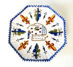 2 Faience wandborden met spreuk Franse Lelie en salamander, Antiek en Kunst, Antiek | Keramiek en Aardewerk, Ophalen of Verzenden