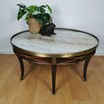 Vintage Neoklassieke ronde salontafel Empire stijl marmer, Huis en Inrichting, Tafels | Salontafels, Gebruikt, Valkenwaard, Info@flashbackfurniture.nl