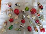 Kleine glazen ornamenten en kerstballen hangers, oa kerstman, Diversen, Kerst, Ophalen of Verzenden, Gebruikt