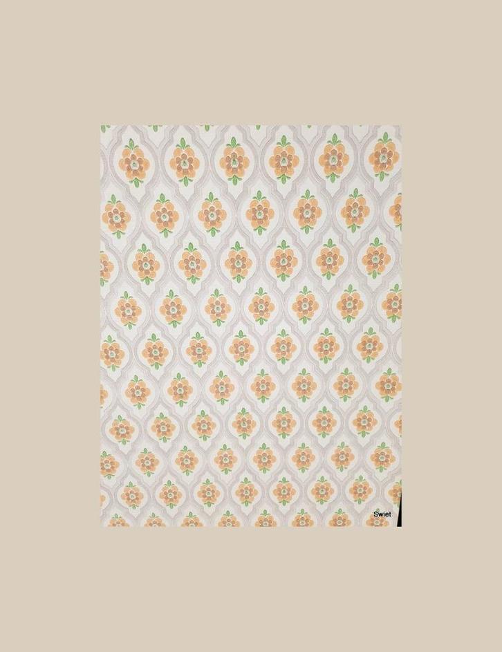 4682 klein barok retro oud bloemenbehang in 70s stijl swiet, Huis en Inrichting, Stoffering | Behang, Groen, Oranje, Verzenden