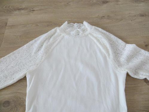 t shirt/Longsleeve/Cotton Club/Kant/wit shirt/feest/zomer, Kleding | Dames, T-shirts, Zo goed als nieuw, Maat 38/40 (M), Wit, Lange mouw