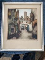 litho Jef Codron, stadsgezicht Brussel titel Sérénité, Antiek en Kunst, Ophalen of Verzenden