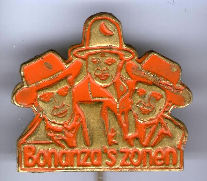 Bonanza zonen oranje op koper TV/stripfiguur speldje( R_069), Verzamelen, Speldjes, Pins en Buttons, Nieuw, Speldje of Pin, Figuurtje