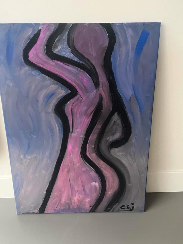 Caribbean Night Kunstwerk, Antiek en Kunst, Kunst | Schilderijen | Abstract, Ophalen of Verzenden