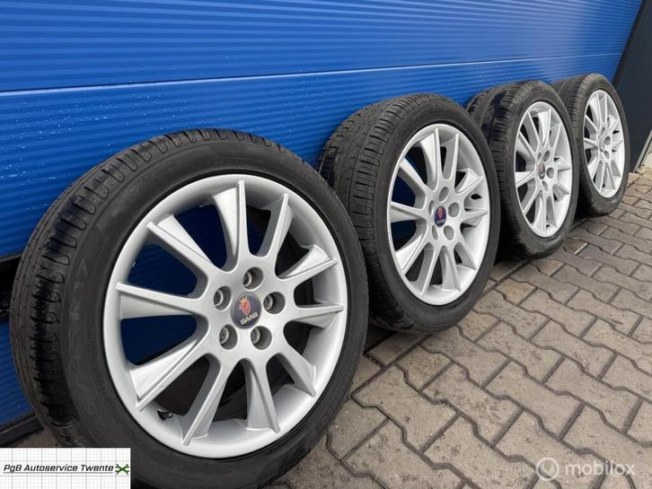 Saab Alu 39 nieuw gecoat met nieuwe Pirelli banden, Auto-onderdelen, Banden en Velgen, Banden en Velgen, Zomerbanden, 17 inch