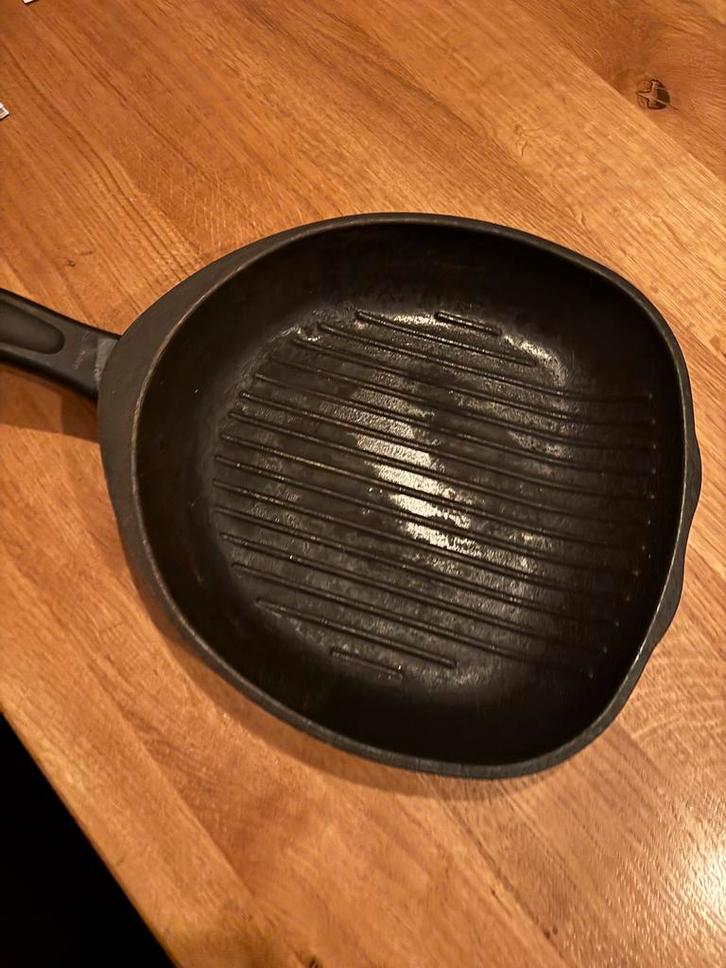 Grillpan, Huis en Inrichting, Keuken | Potten en Pannen, Gebruikt, Koekenpan of Braadpan, Gietijzer, Inductieplaat, Ophalen