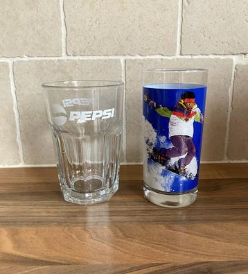 PEPSI COLA drinkglas / longdrink glas, afb. SNOWBOARDER e.a beschikbaar voor biedingen