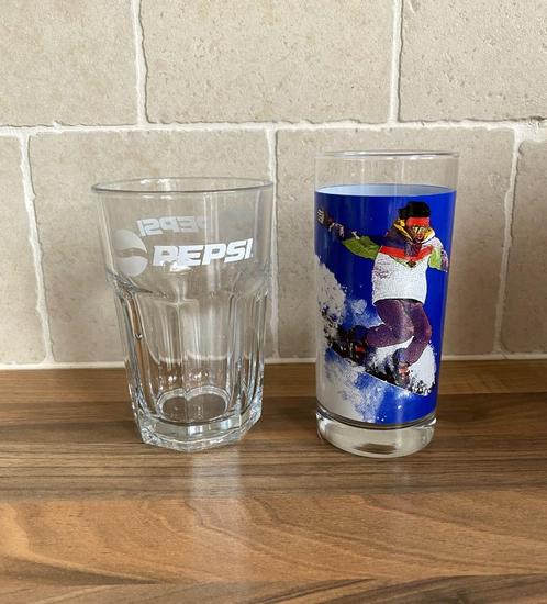 PEPSI COLA drinkglas / longdrink glas, afb. SNOWBOARDER e.a, Verzamelen, Merken en Reclamevoorwerpen, Zo goed als nieuw, Reclamebord