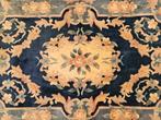 Handgemaakt oriental wol Aubusson tapijt blue 121x198cm, Gebruikt, 150 tot 200 cm, Rechthoekig, Crème