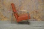 Als NIEUW! terrakleurige leren Topform Prado design fauteuil, Minder dan 75 cm, Design, Metaal, Zo goed als nieuw