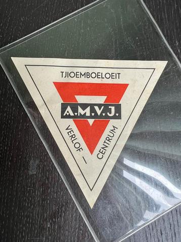 Aanplakbiljetje Verlofcentrum Tjioemboeloeit AMVJ (Bandoeng) beschikbaar voor biedingen
