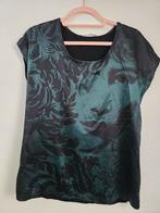 Female top, brand "Monari - Italia," size M, black & green f, Ophalen of Verzenden, Zo goed als nieuw, Groen