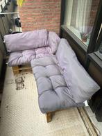 Buitenbank Loungeset Pallet, Tuin en Terras, Tuinbanken, Gebruikt, Hout, Ophalen