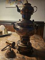 Theepot bruin met motief metaal, Antiek en Kunst, Ophalen
