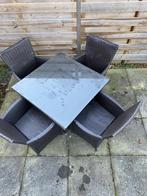 Tuinset, Tuin en Terras, Tuinsets en Loungesets, Ophalen, 4 zitplaatsen, Gebruikt, Wicker